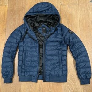 Canada Goose Black Label Navy Blue Hooded Puffer Jacket